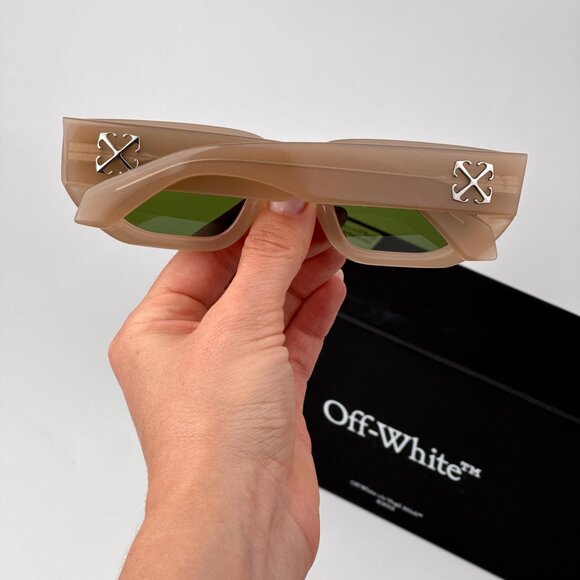 Off-White GREELEY Sunglasses – Beige Frame Green Lenses | Model OERII115 1755 main image 13
